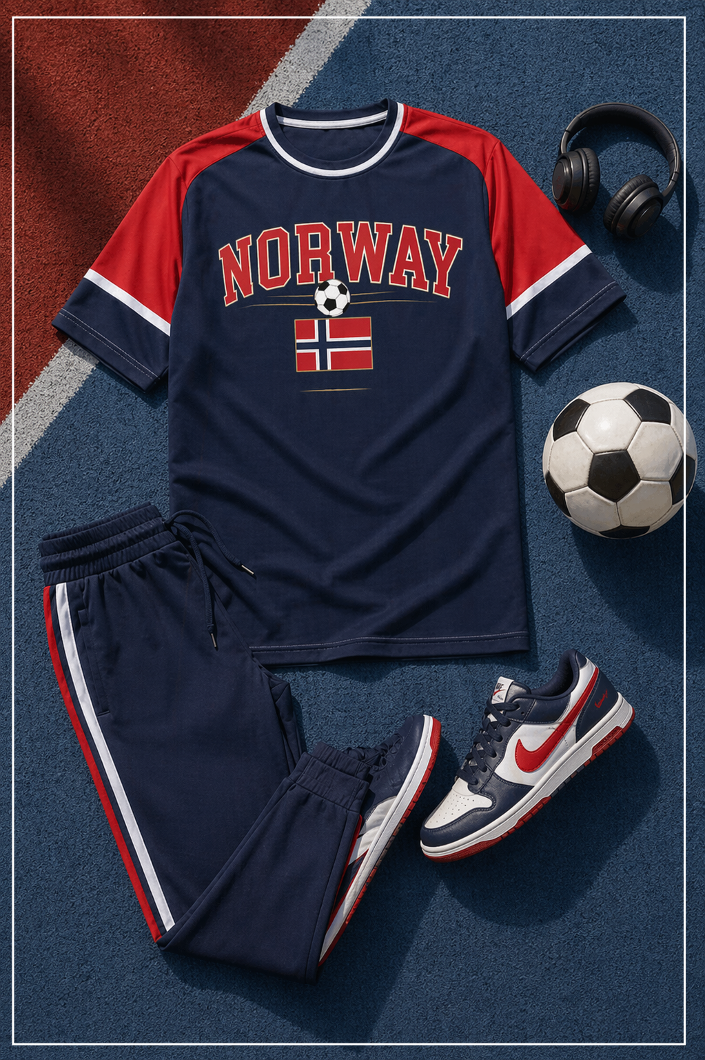 Norway T-Shirt “Fotballstil”: Det Perfekte Sporty Streetwear-Outfiten