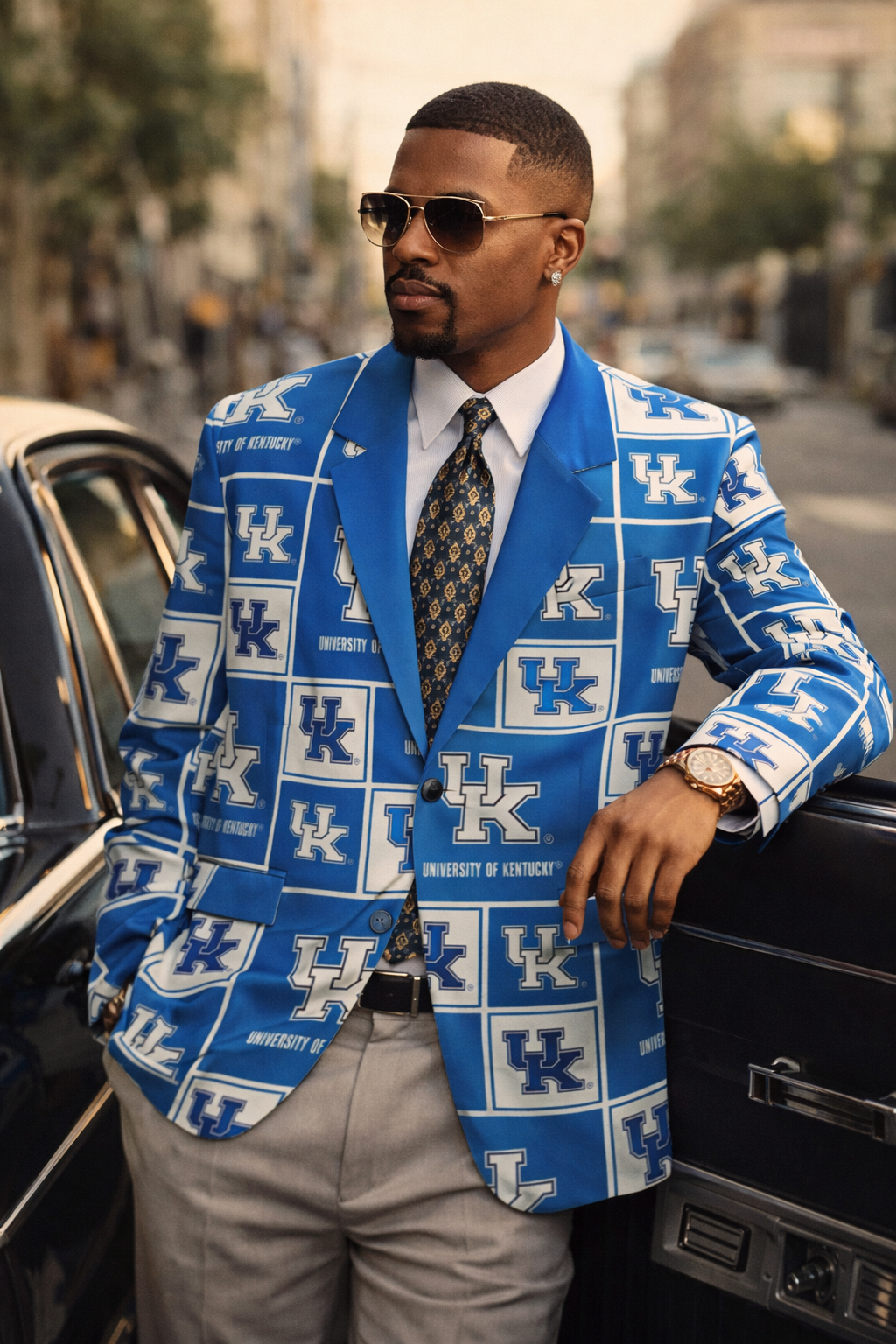 Kentucky Wildcats Blue Blazer Outfit – Sharp Structure with Classic College Energy