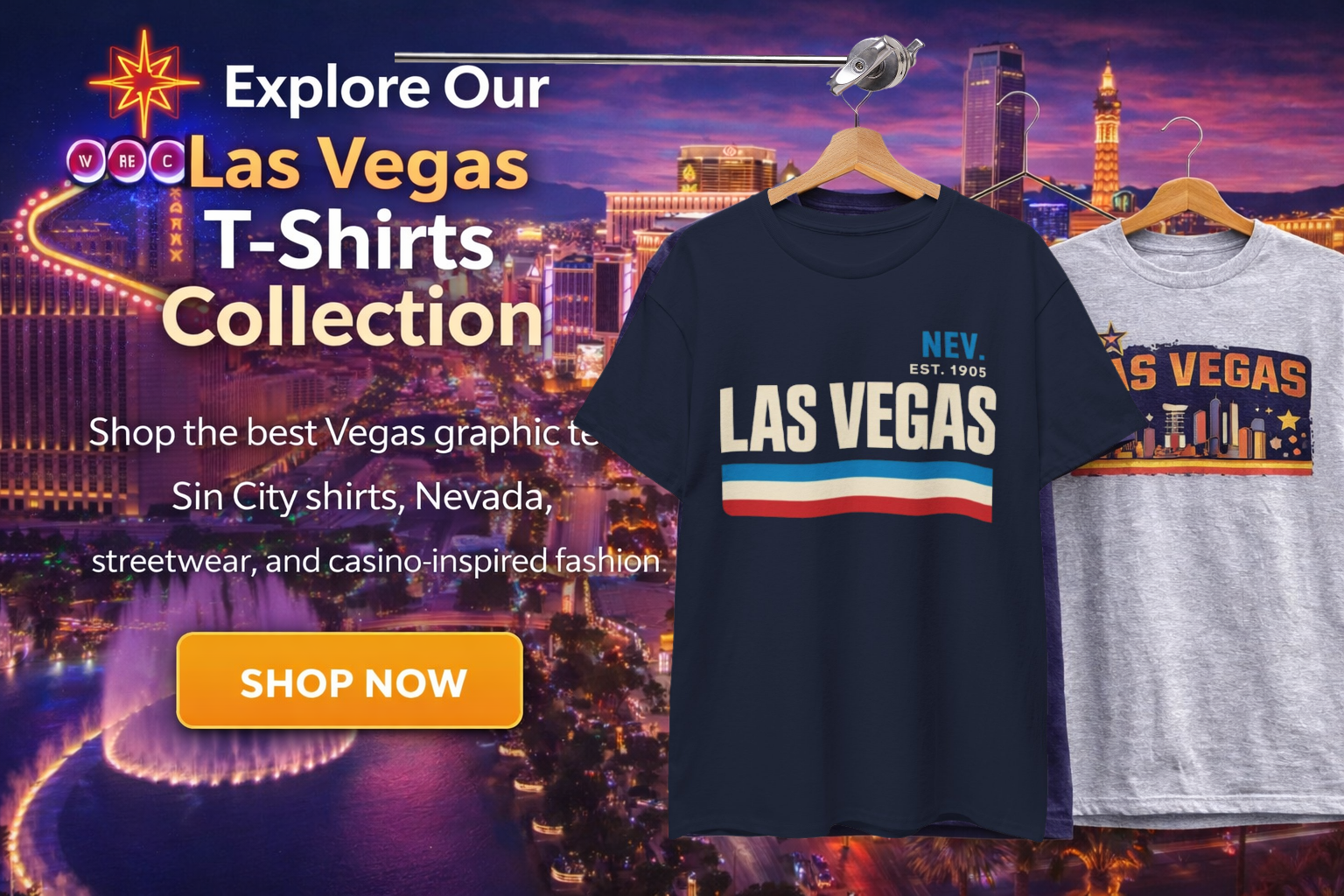Best Las Vegas T Shirts – Vintage Vegas Graphic Tees, City Streetwear Neon Style