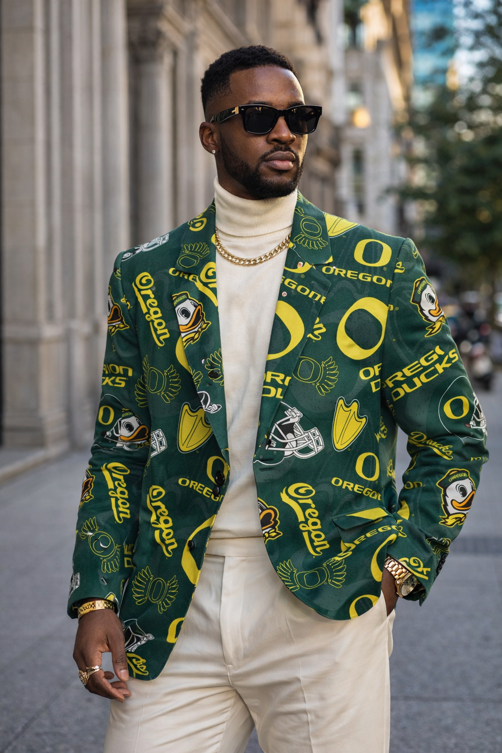 Oregon Ducks Emerald Blazer – Polished Layers with Athletic Heritage