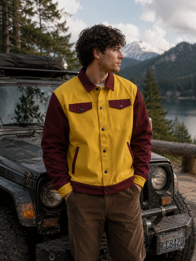 Offroad Club Adventure Varsity Jacket – Retro Outdoor Camp Streetwear Jacket for Men