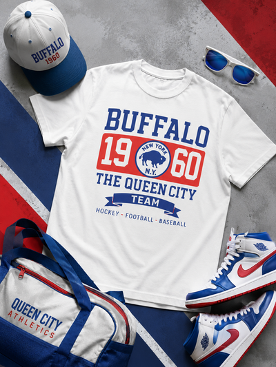 Buffalo 1960 The Queen City Team Tee — Vintage New York Sports Shirt
