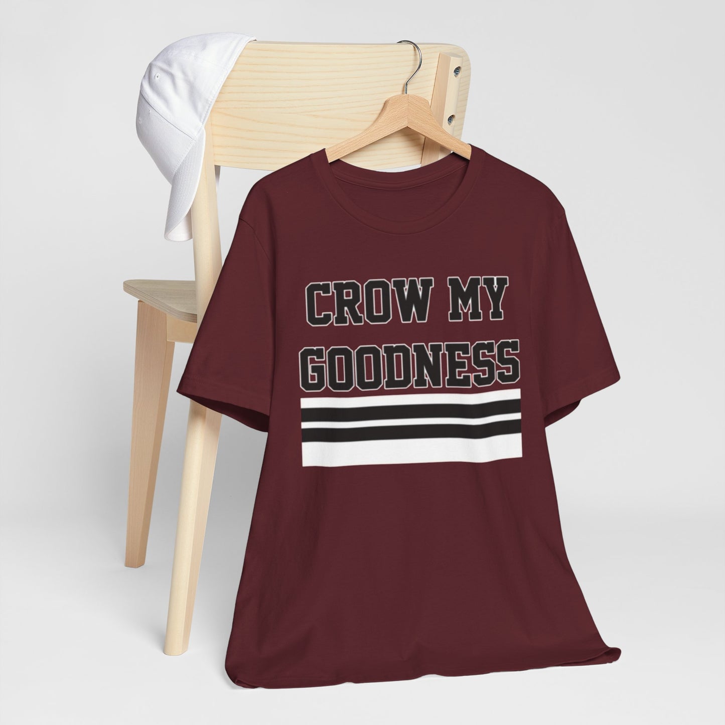 Saddle Brown Chicago Crow My Goodness Tee — Vintage Striped Graphic T‑Shirt