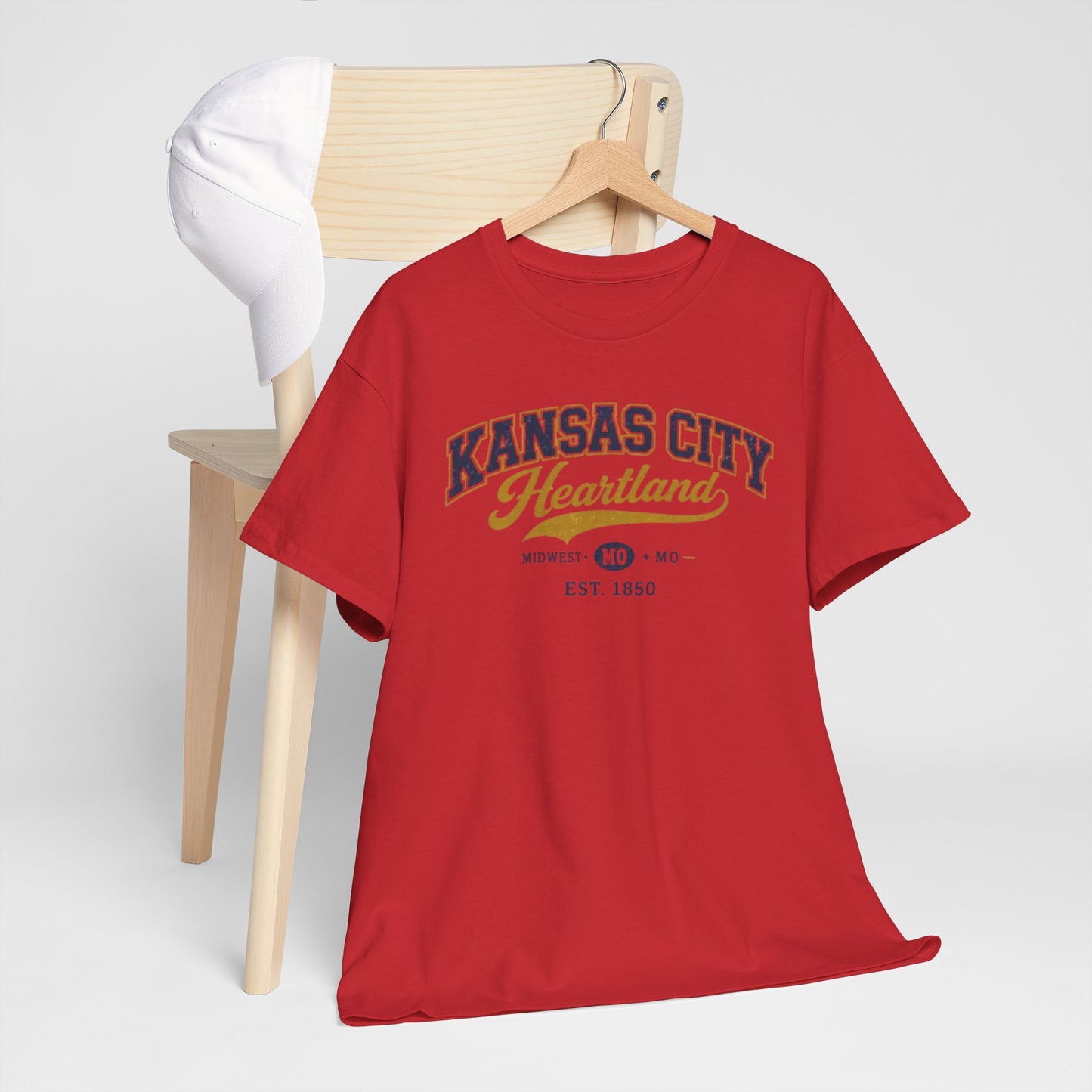 Firebrick Kansas City Heartland Tee — Vintage Midwest Est. 1850 Cotton Shirt