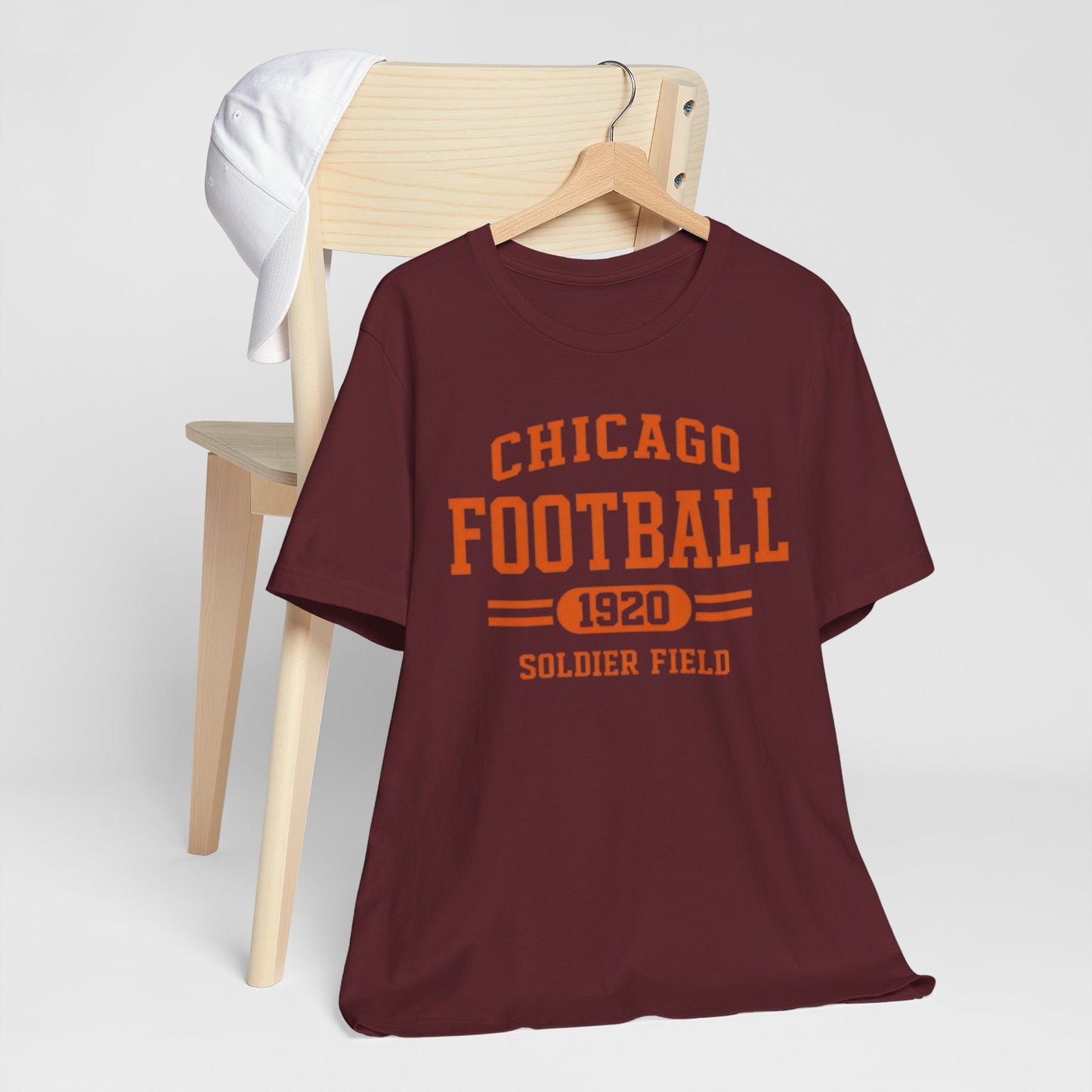 Saddle Brown Chicago Football 1920 Soldier Field Shirt – Vintage Navy Orange Game Day T Shirt
