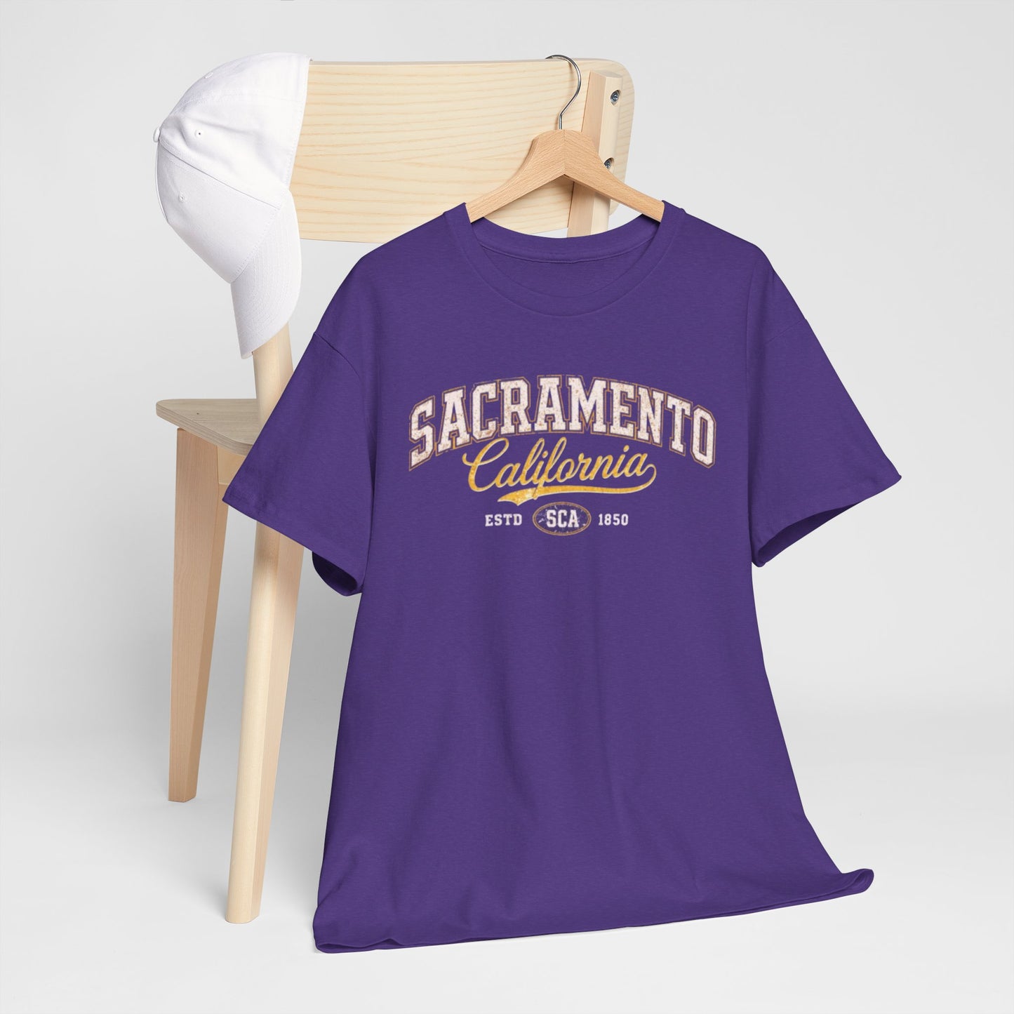 Dark Slate Blue Sacramento California Vintage Collegiate Tee