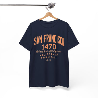 White Smoke San Francisco 1470 Basketball T-Shirt – California Golden State City Streetwear Tee