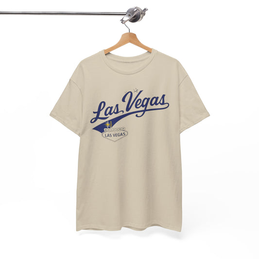 Las Vegas Vintage Script T‑Shirt — Retro Casino Tee
