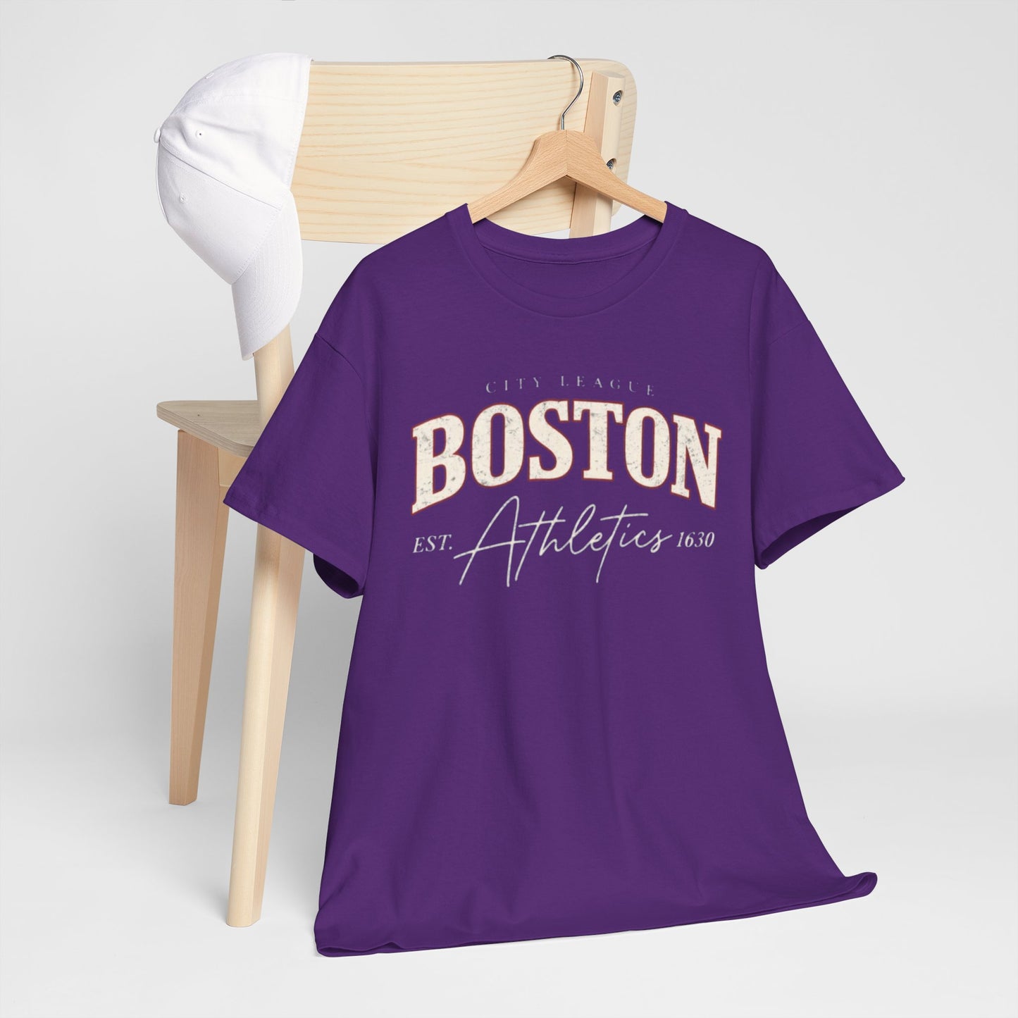 Lavender Boston Athletics Tee — Vintage Collegiate T‑Shirt