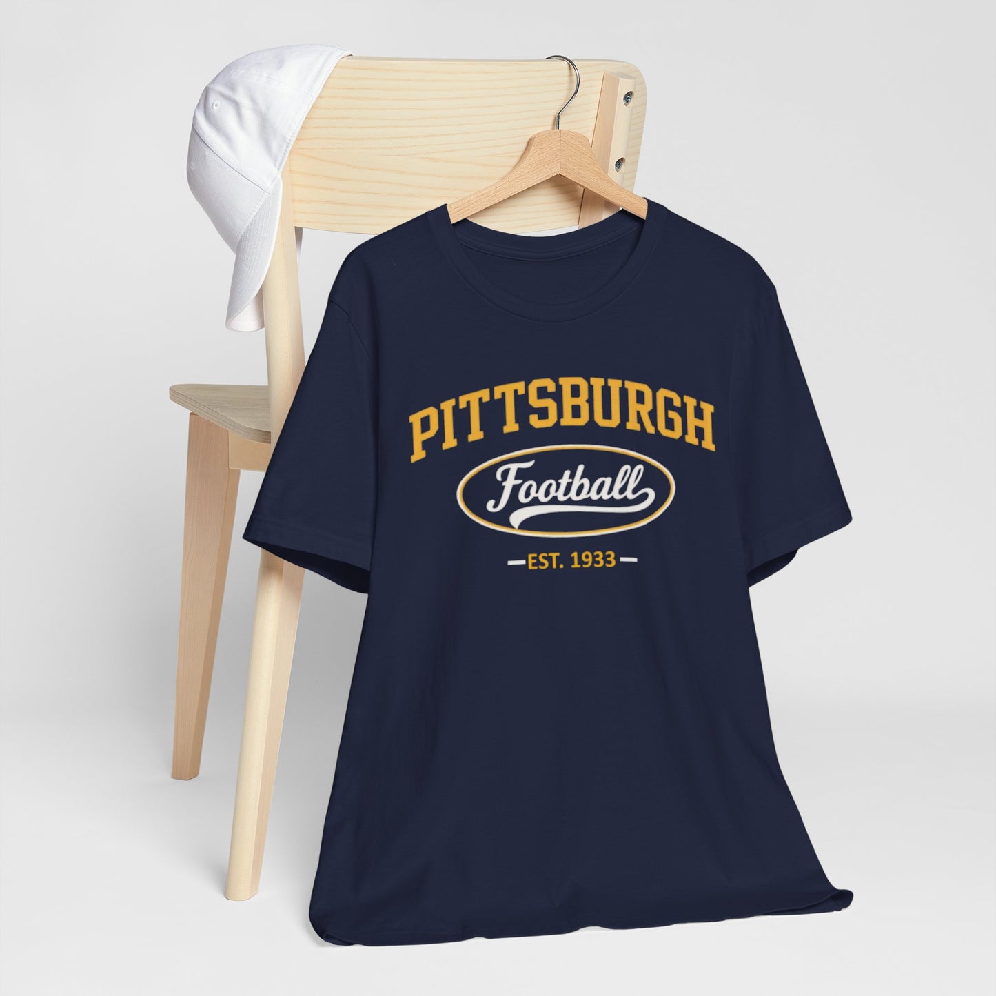Dark Slate Gray Pittsburgh Football Tee - Vintage Est. 1933 College Sports T-Shirt