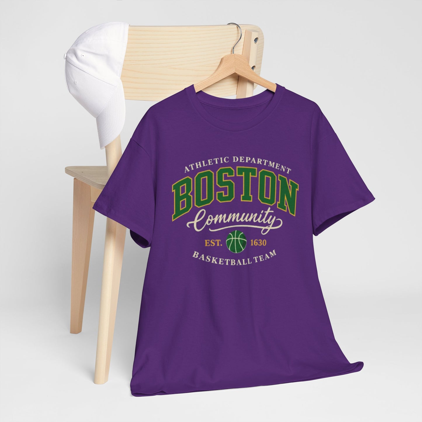 Lavender Boston Community Basketball Tee — Athletic Department Vintage Crew