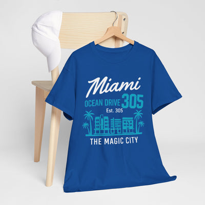 Dark Slate Blue Miami Ocean Drive 305 Graphic T-Shirt – The Magic City Streetwear Tee