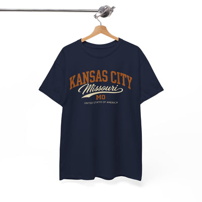 White Smoke Kansas City Missouri Vintage Script Tee — KC MO City T-Shirt