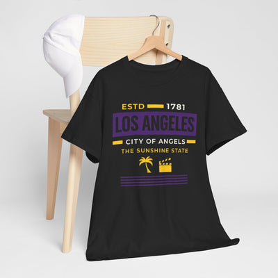 Dark Slate Gray Los Angeles Established 1781 T‑Shirt — City of Angels Vintage Palm Graphic Tee