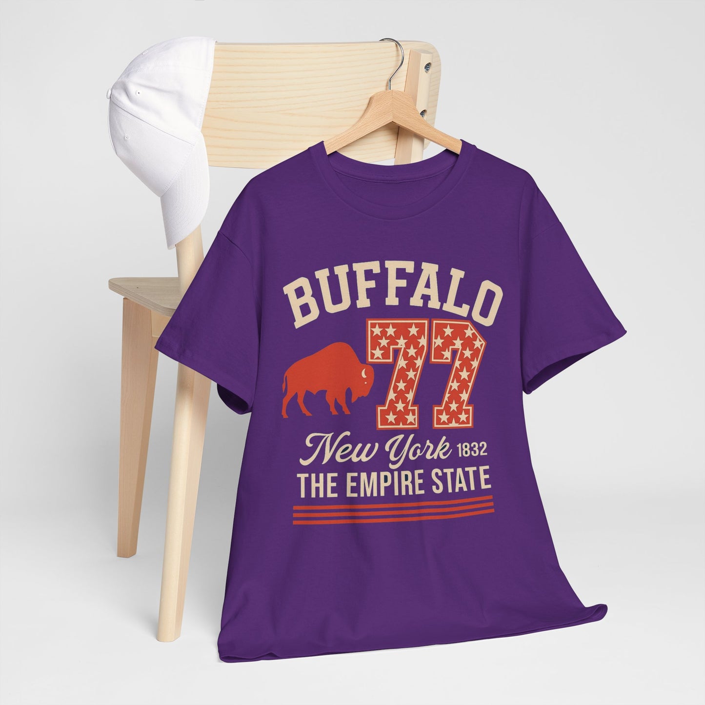 Lavender Buffalo 77 New York Tee — Empire State Vintage Sports Shirt