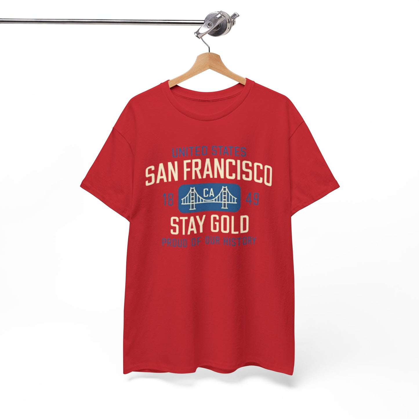 White Smoke San Francisco Stay Gold Graphic T-Shirt – Golden State Heritage City Design