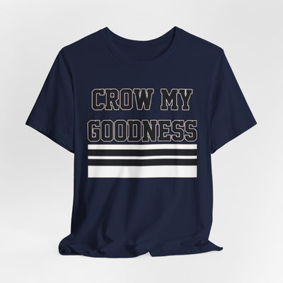 Dark Slate Gray Chicago Crow My Goodness Tee — Vintage Striped Graphic T‑Shirt