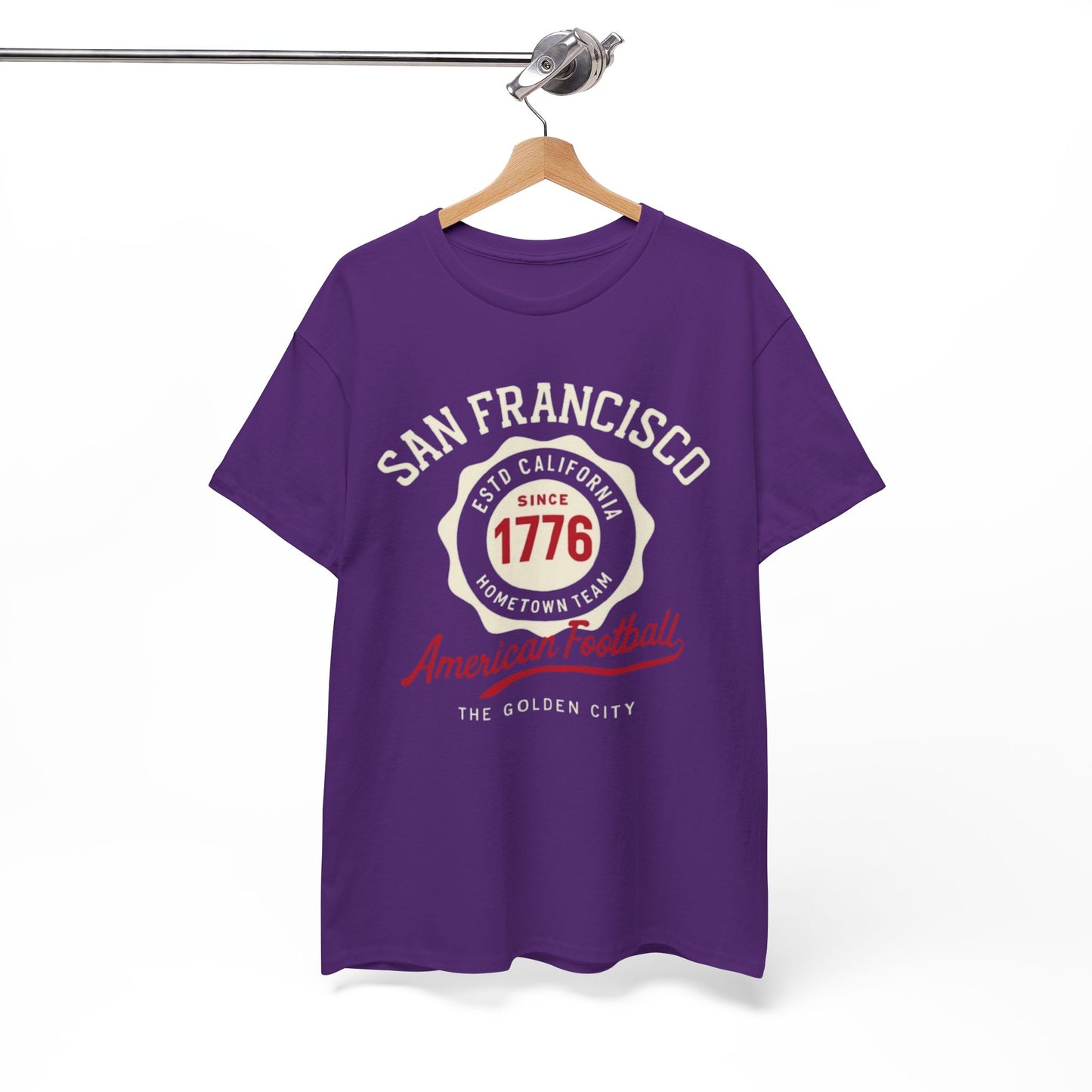 White Smoke San Francisco American Football Heritage T-Shirt – Golden City Hometown Style Tee