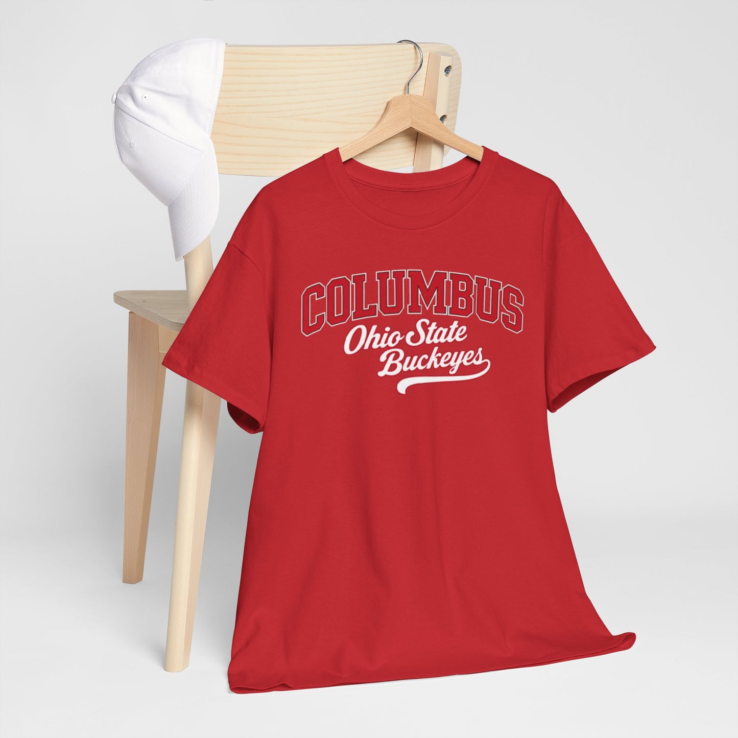 Firebrick Columbus Ohio Varsity T-Shirt – Retro College Style Streetwear Tee