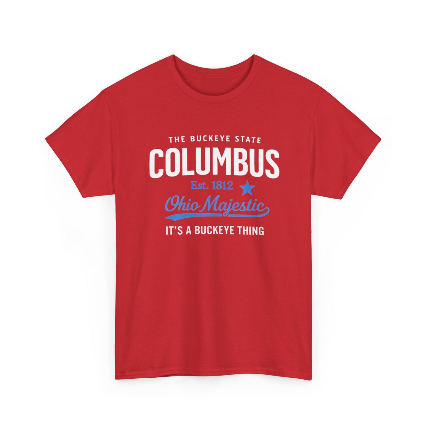 White Smoke Columbus Ohio Majestic Tee — "It's a Buckeye Thing" City T-Shirt