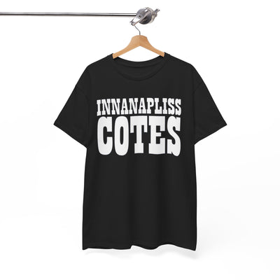 White Smoke Indianapolis Colts InnanaPliss Cotes Tee — Bold Text Graphic T-Shirt