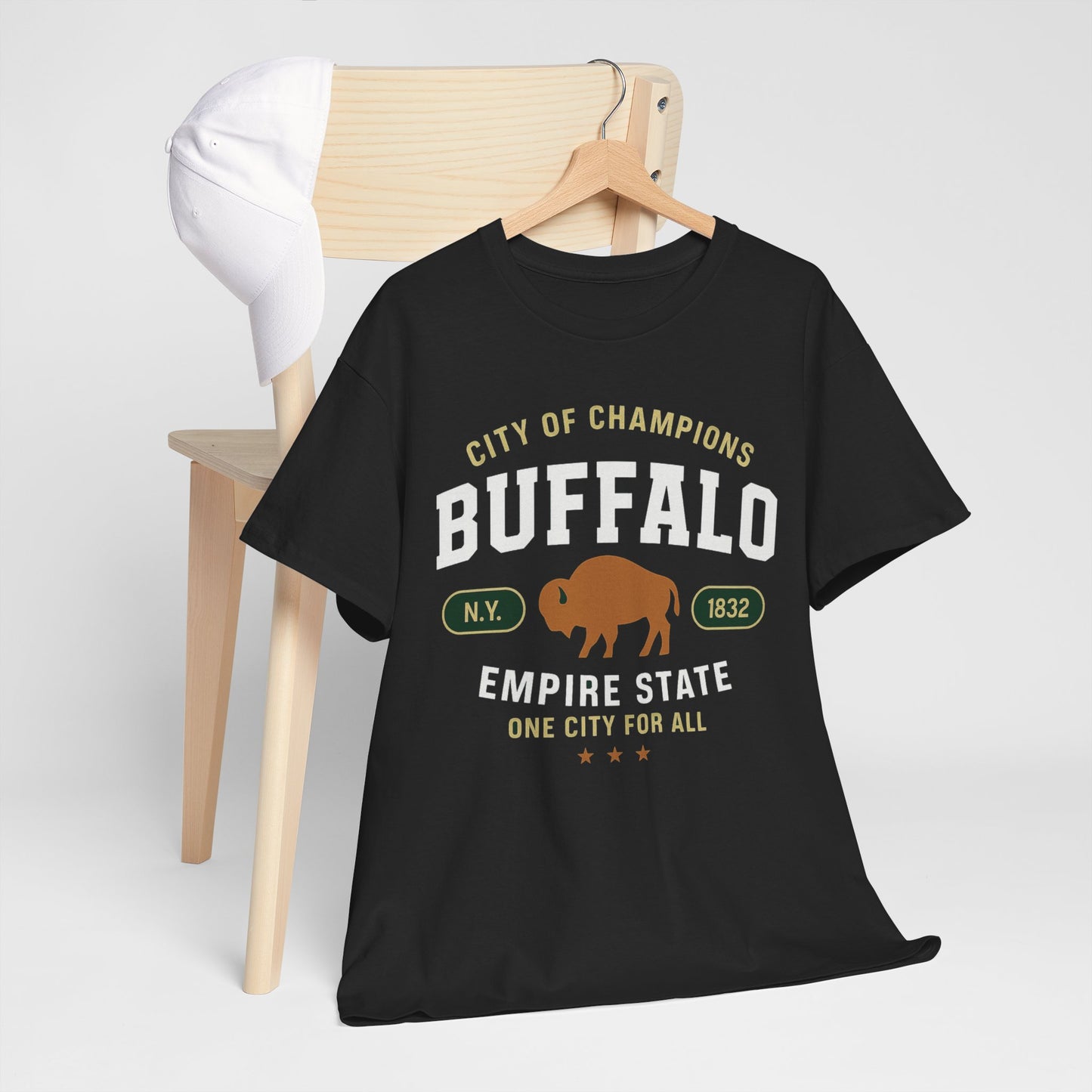Dark Slate Gray Buffalo City of Champions Retro T-Shirt