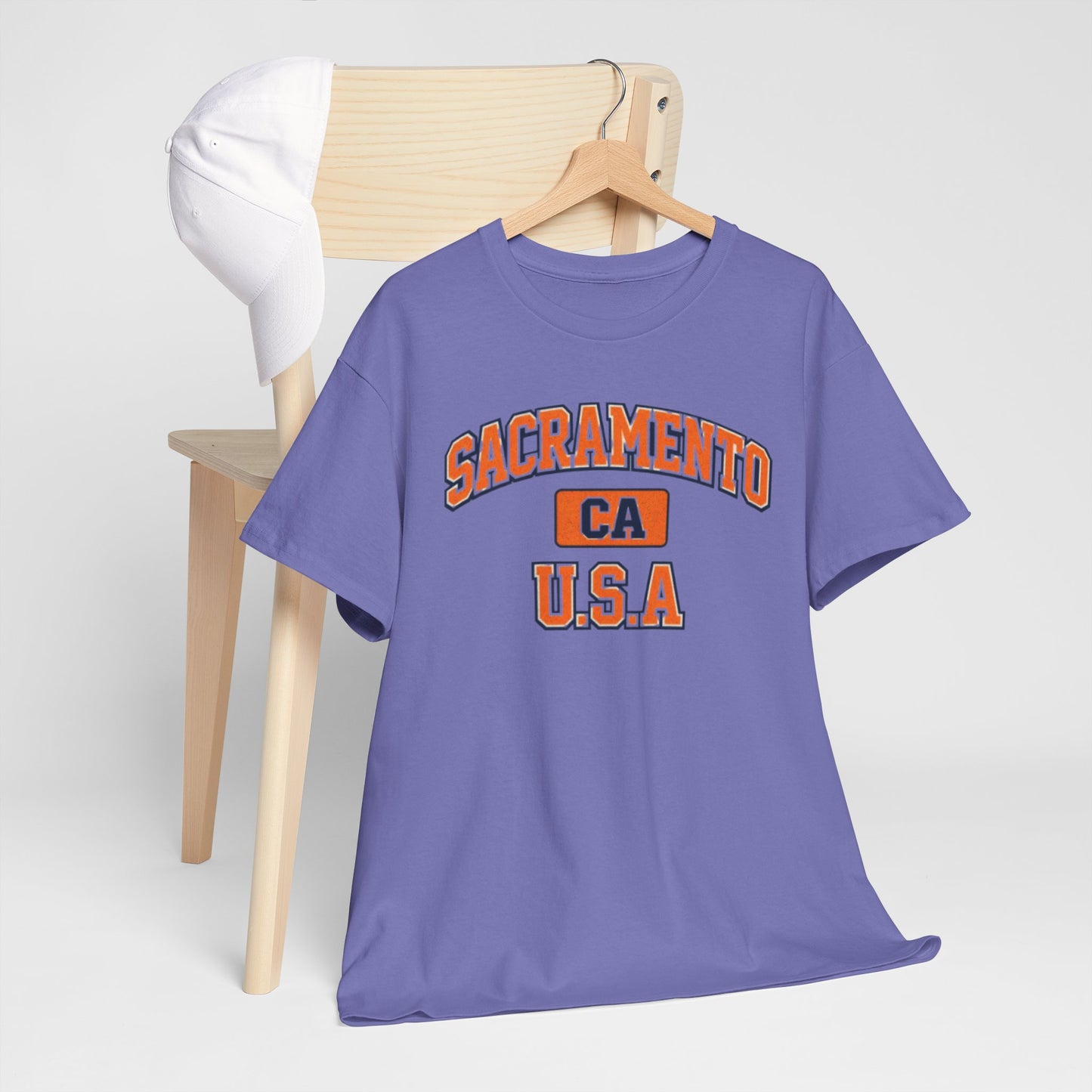 Light Slate Gray Sacramento CA USA Vintage Collegiate T-Shirt