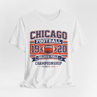 Lavender Chicago Football 1920 Championship Tee — Soldier Field Vintage Sports T‑Shirt