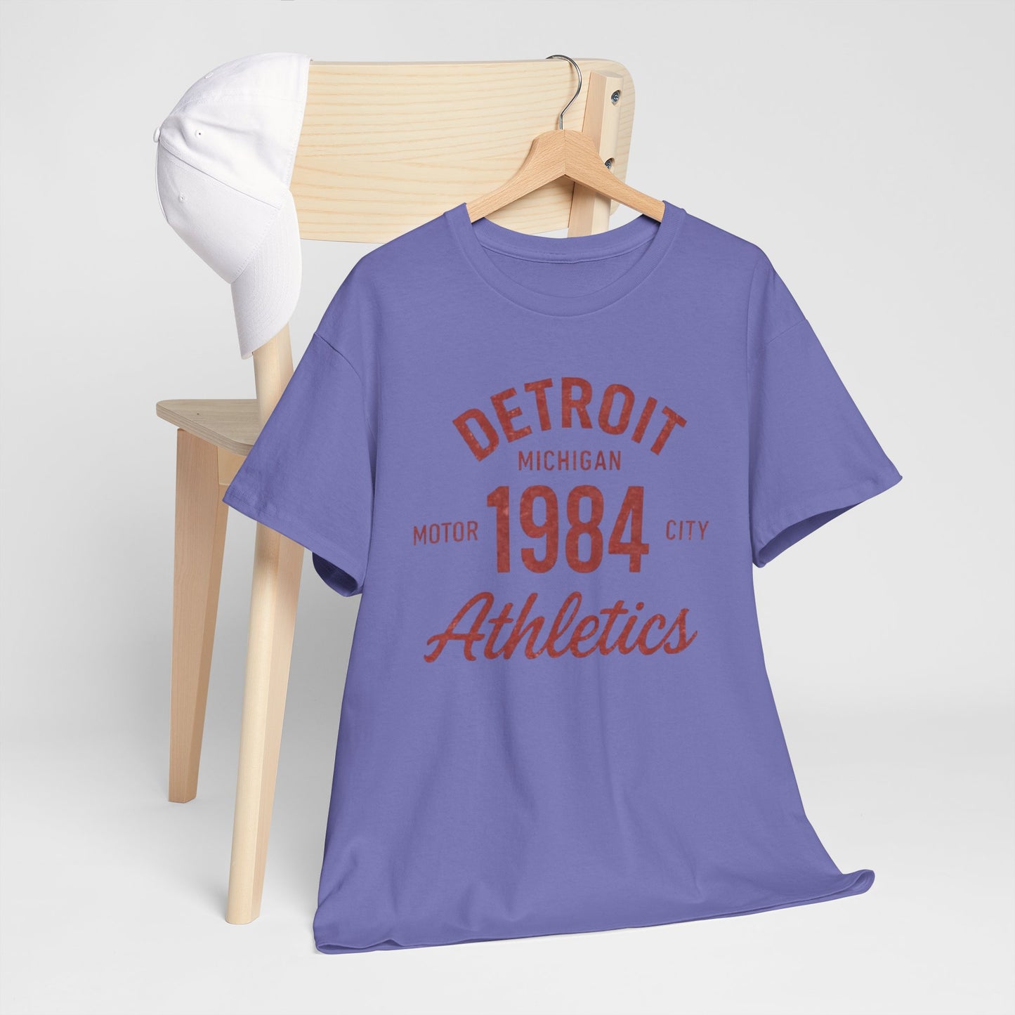 Light Slate Gray Detroit 1984 Athletics T‑Shirt vintage athletic retro sports tee casual streetwear Michigan tee college style
