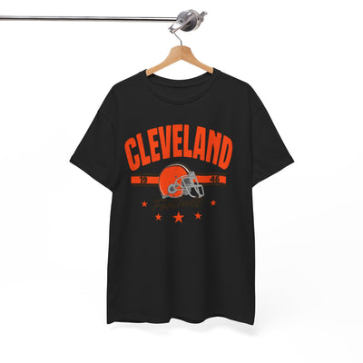 Cleveland Football Tee — Retro Helmet & Stars Fan Shirt