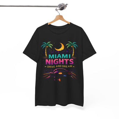 White Smoke Retro City Miami Nights Drive and Dream Graphic T-Shirt – Oversized Streetwear Tee