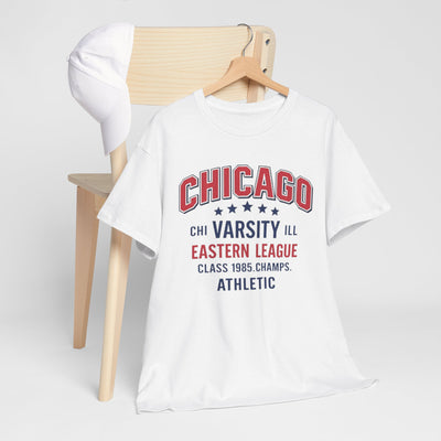 Lavender Chicago Varsity Athletic T-Shirt — Eastern League Class 1985 Retro Tee