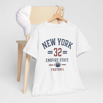 Lavender New York 32 Empire State Football Tee collegiate crest t-shirt