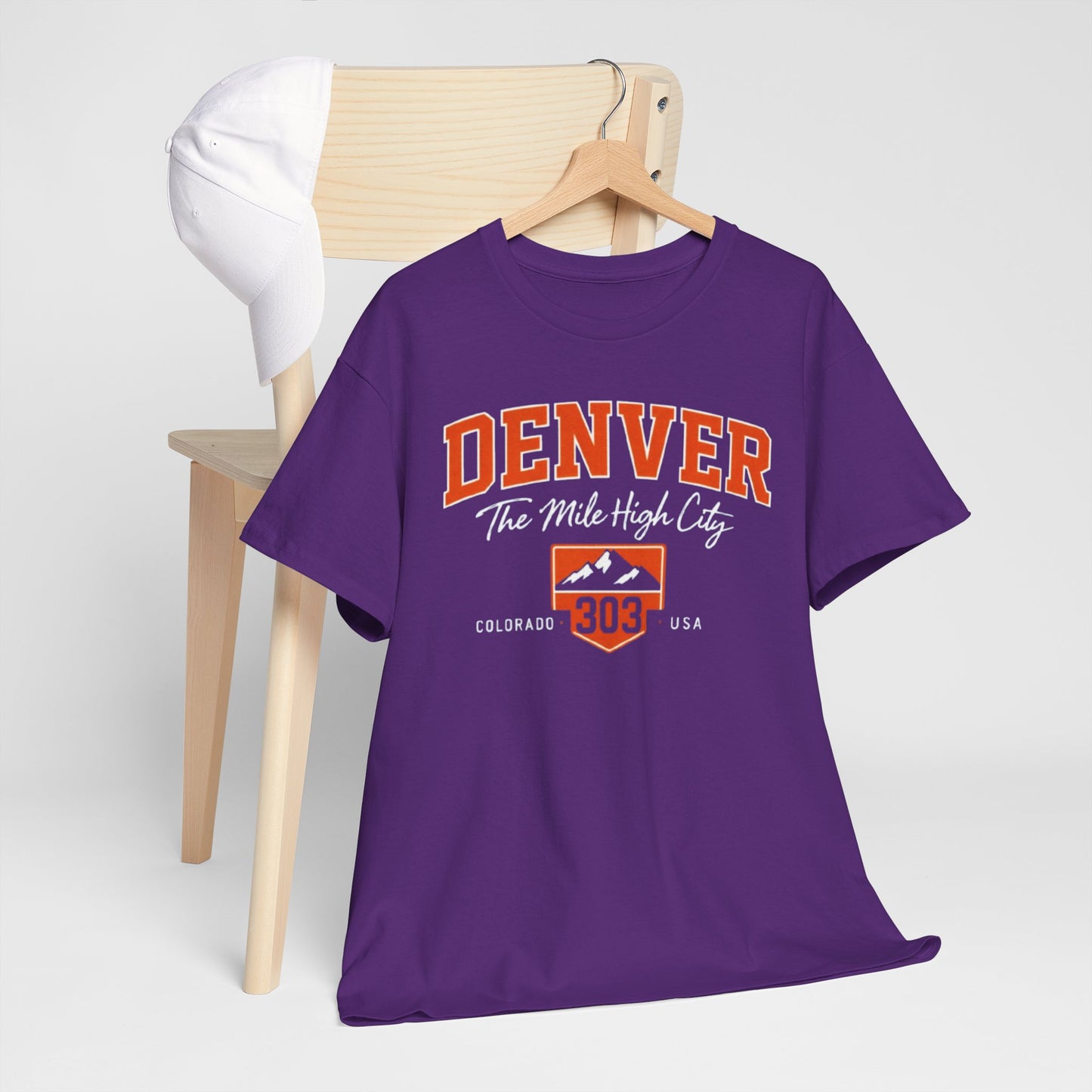 Denver 303 T-Shirt — Retro Orange City Crest Tee