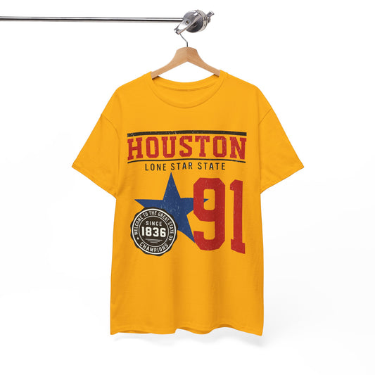Houston 91 Texas Vintage Graphic Tee City vintage Lone Star Houston shirt Texan apparel gift