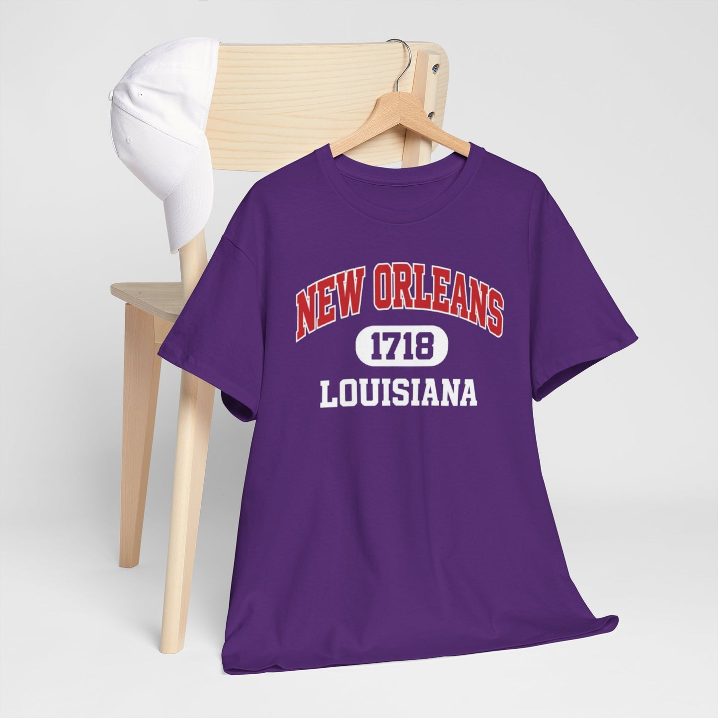 Lavender New Orleans 1718 Louisiana Tee — Vintage Collegiate City T-Shirt