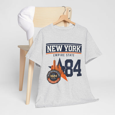 New York Empire State '84 Graphic Tee — Vintage City Skyline T‑Shirt – fan gear, casual fan outfit, image 1.0