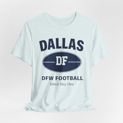 Lavender Dallas DFW Football Tee — 'Since Day One' White Cotton T-Shirt