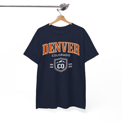 White Smoke Denver Colorado T‑Shirt — Vintage Collegiate CO Crest Tee