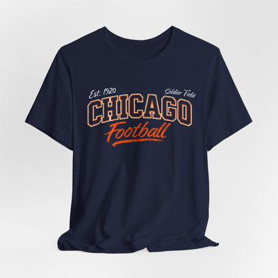 Dark Slate Gray Chicago Football Tee — Vintage Collegiate Style T-Shirt