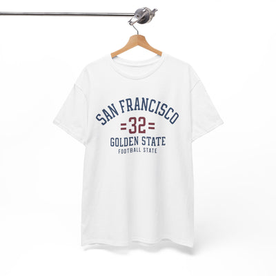 White Smoke San Francisco 32 Golden State Football T-Shirt – Vintage City Sports Streetwear