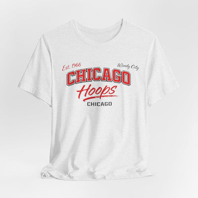 Chicago Hoops Tee – Vintage Chicago Basketball Shirt – breathable comfort wear, fan gear, image 1.0