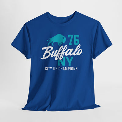 Dark Slate Blue Buffalo NY '76 City of Champions T-Shirt