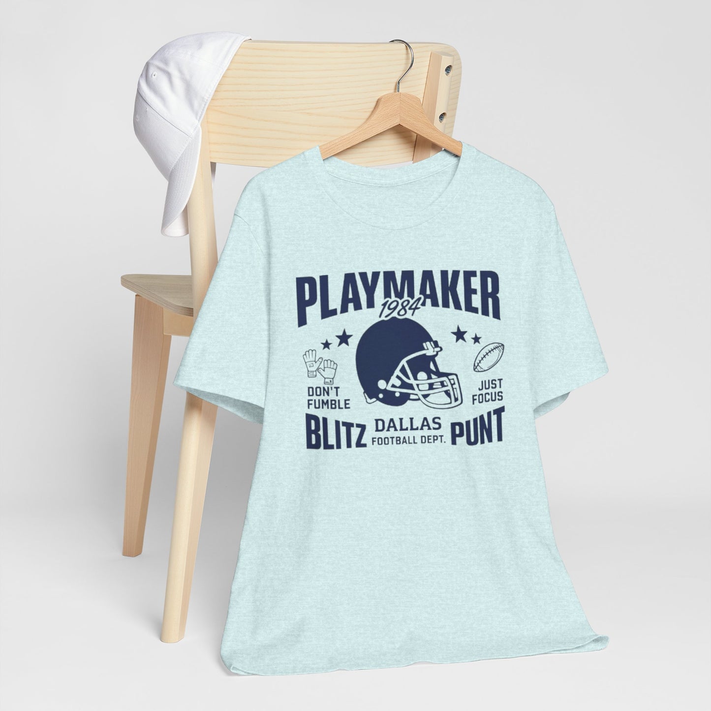 Playmaker Dallas Football Tee – Dallas Blitz Punt Vintage Helmet Design