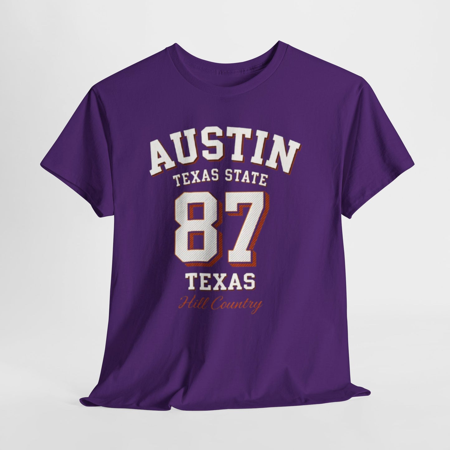 Dark Slate Blue Austin Texas State 87 Graphic T-Shirt – Vintage Varsity City Streetwear Tee
