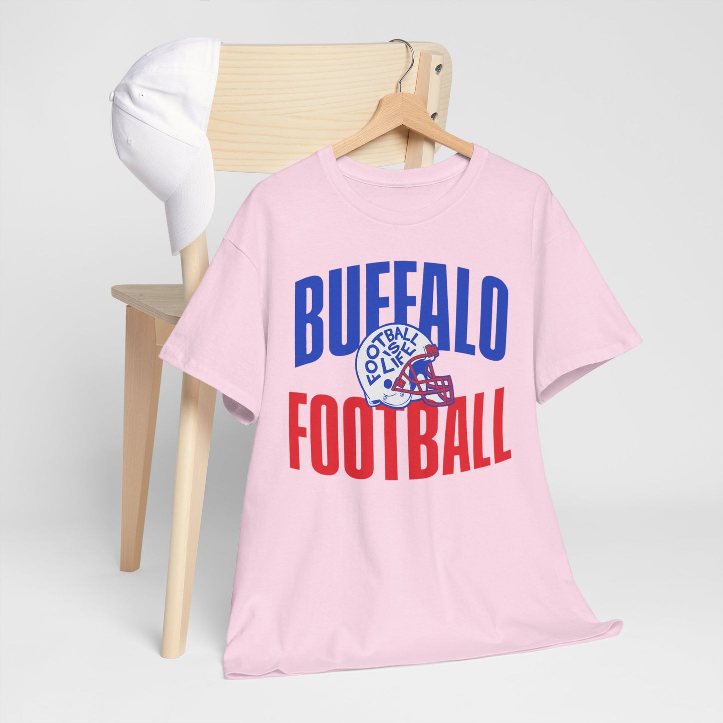 Lavender Buffalo Football T-Shirt — Retro Helmet Sports Tee