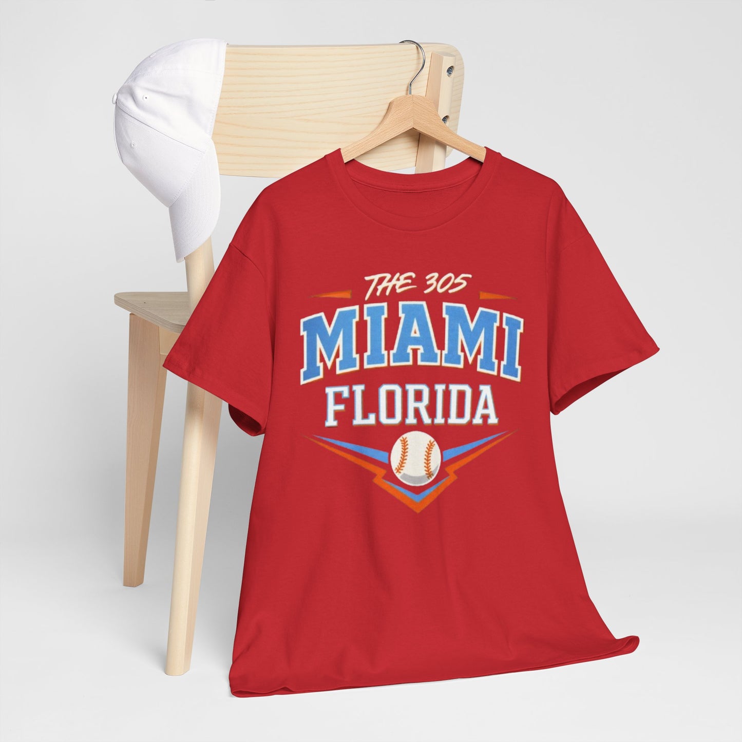 Lavender Miami Florida 305 Baseball T-Shirt — Retro Sports Tee