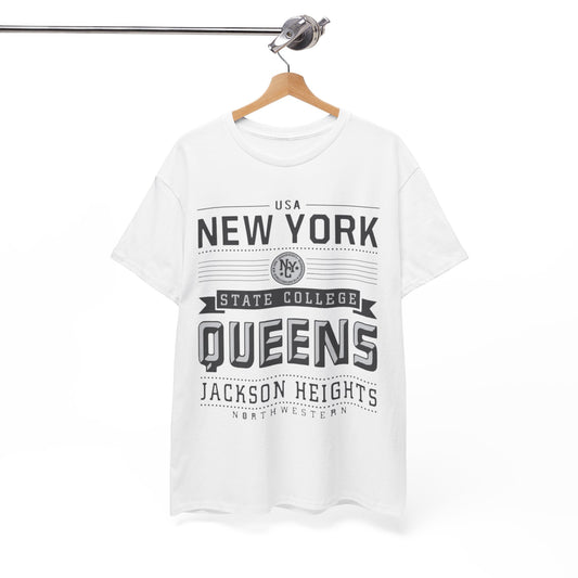 New York Queens Jackson Heights Tee — Vintage State College Graphic T-Shirt