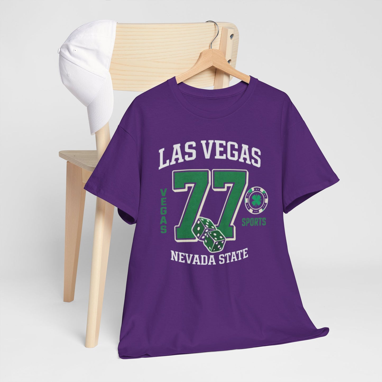 Lavender Las Vegas 77 Nevada State Tee – Retro Sports Casino Graphic T-Shirt