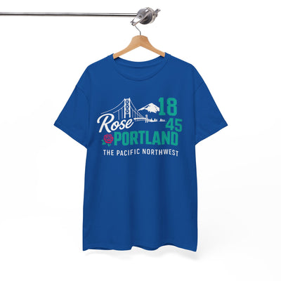 White Smoke Portland Rose City Tee – '1845 Portland The Pacific Northwest' Graphic T-Shirt